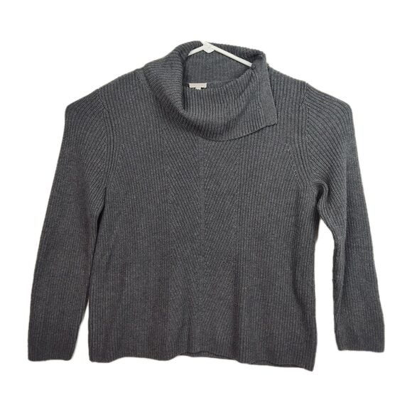 Talbots Cowl Neck Pullover Sweater, Women's XL, Gray, Long Sleeves - Picture 1 of 11
